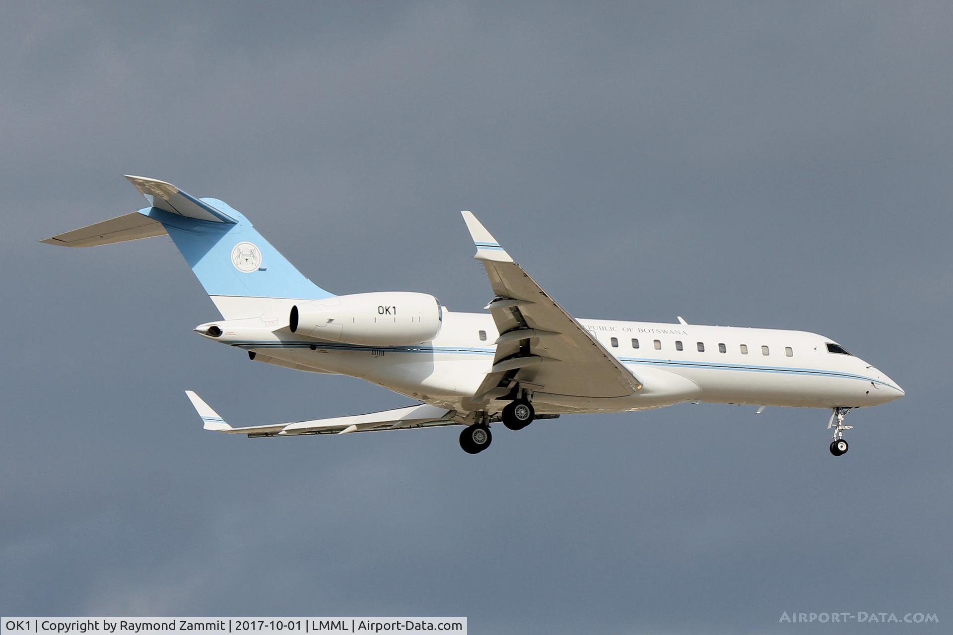 OK1, 2009 Bombardier BD-700-1A10 Global Express XRS C/N 9259, Bombardier BD-700 OK1 Government of Botswana