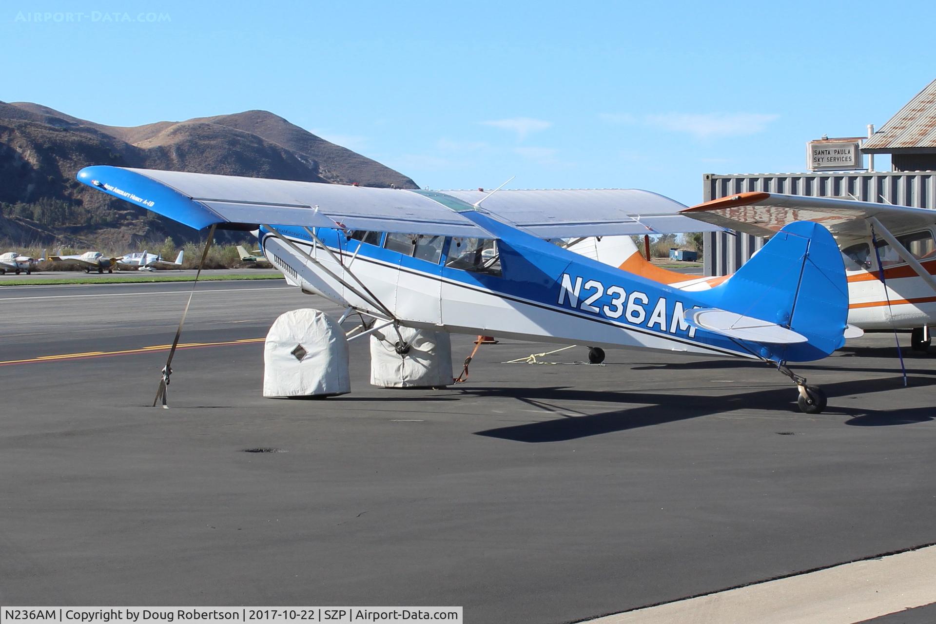 N236AM, 2006 Aviat A-1B Husky C/N 2360, 2006 Aviat Aircraft A-1B HUSKY, Lycoming O-360-A1B 180 Hp, wing Micro vortex generators, 4 psi tundra tires with sun shields