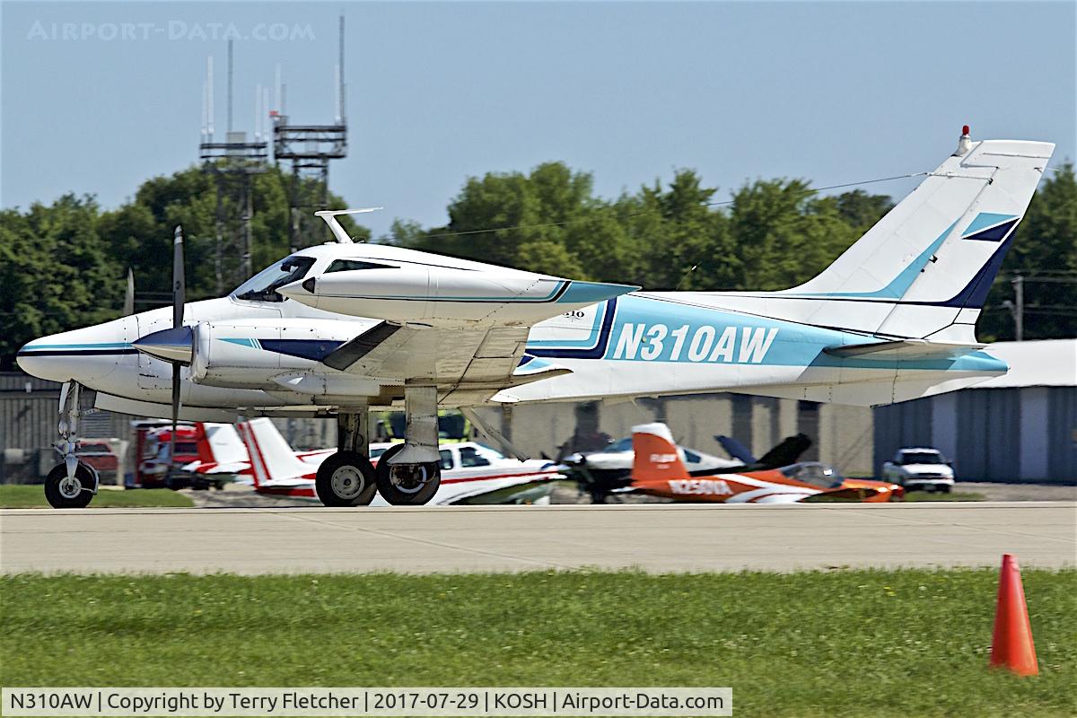 N310AW, 1969 Cessna 310P C/N 310P0231, at 2017 EAA AirVenture at Oshkosh