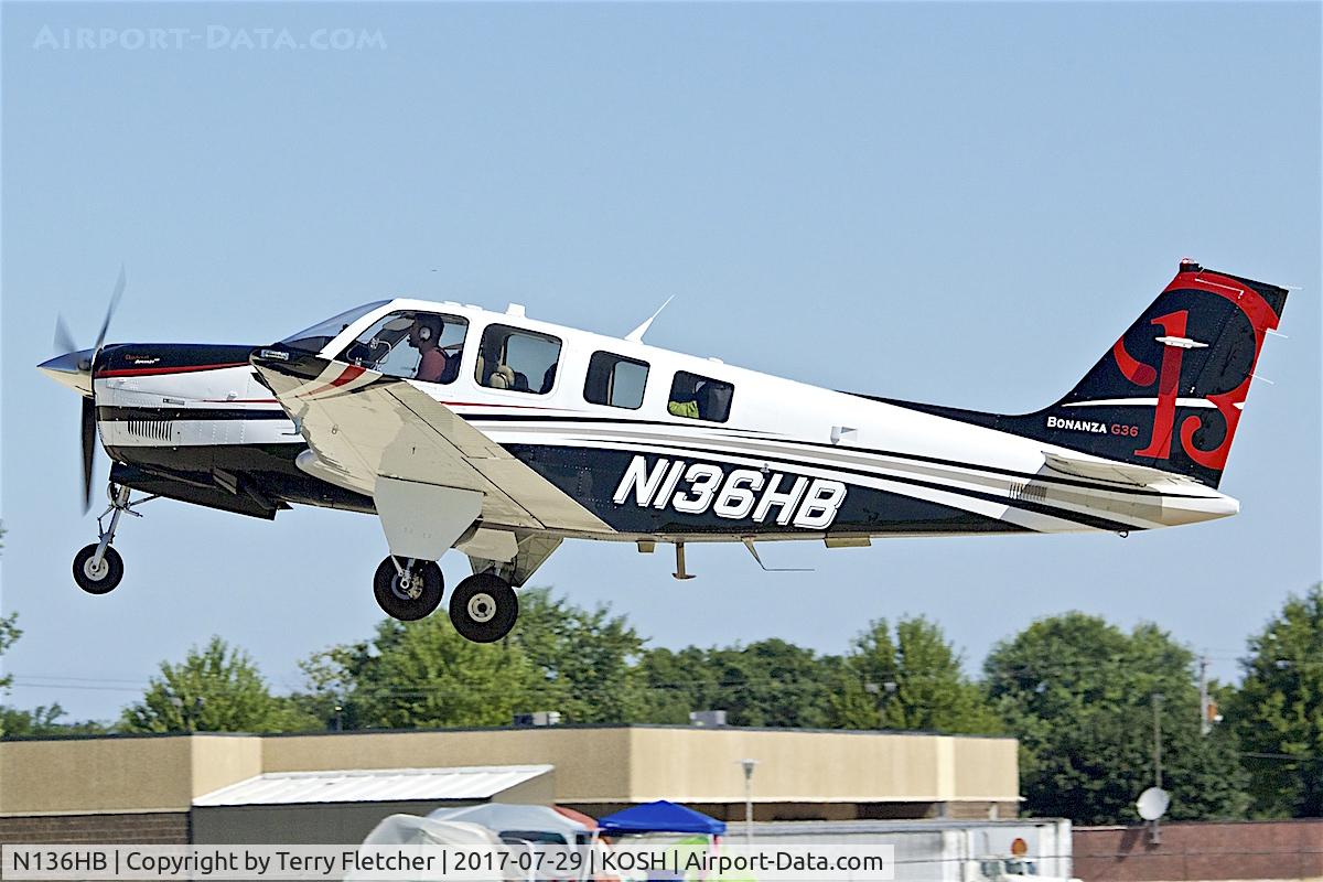 N136HB, Hawker Beechcraft Corp G36 Bonanza C/N E-3946, at 2017 EAA AirVenture at Oshkosh