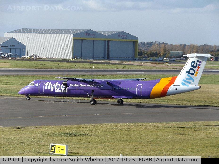 G-PRPL, 2011 Bombardier DHC-8-402 Dash 8 C/N 4380, Waiting to depart Birmingham Airport.