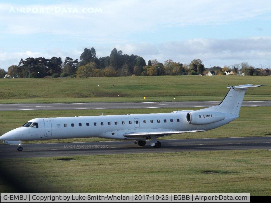 G-EMBJ, 1999 Embraer ERJ-145EU (EMB-145EU) C/N 145134, Awaiting departure from Birmingham Airport.