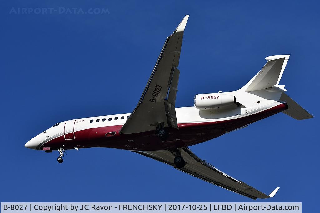 B-8027, 2009 Dassault Falcon 7X C/N 63, CAPITAL landing runway 23