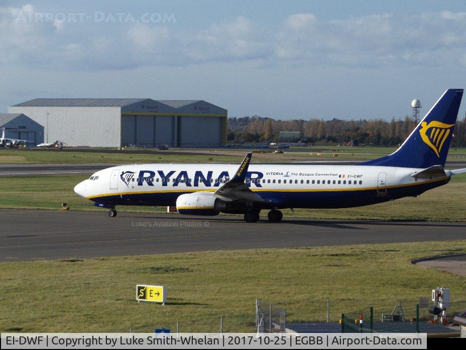 EI-DWF, 2007 Boeing 737-8AS C/N 33619, Awaiting departure from Birmingham Airport.