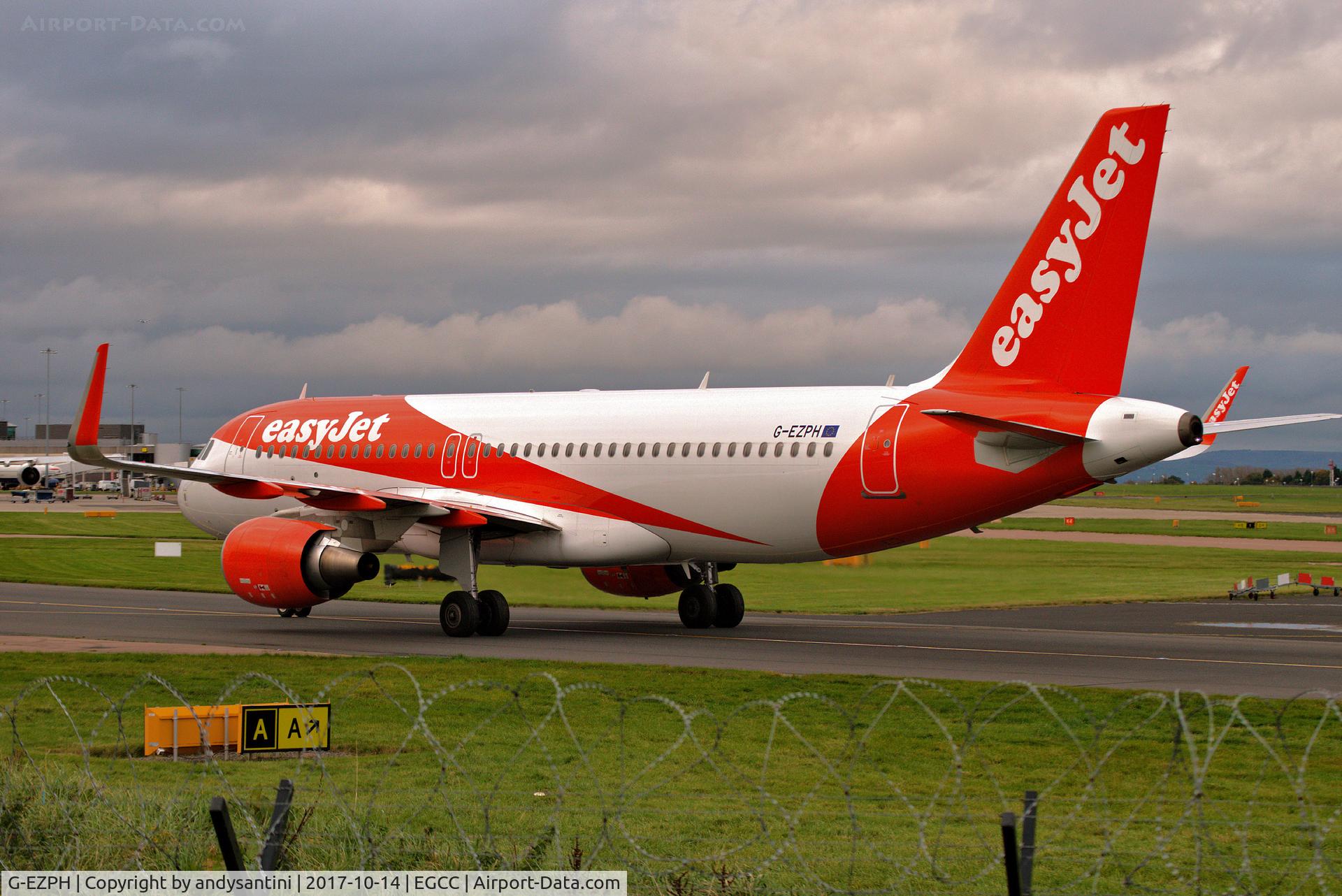 G-EZPH, 2016 Airbus A320-214 C/N 7093, taxing in to its gate/stand aircraft now reg as [OE-IVB]
