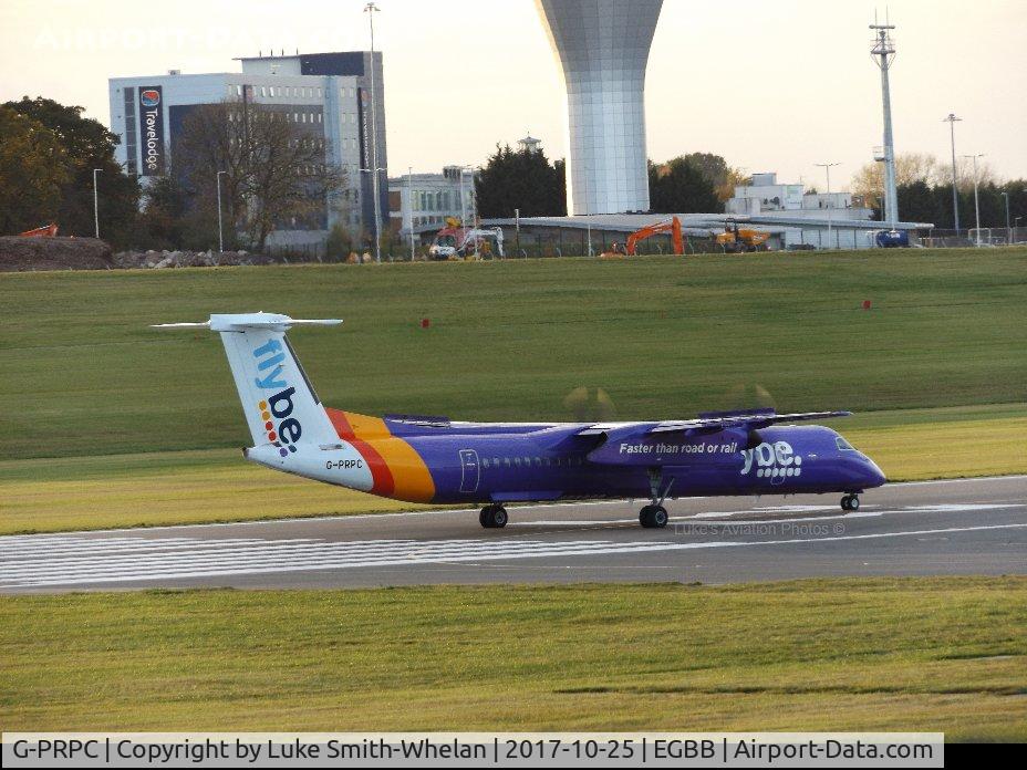 G-PRPC, 2010 Bombardier DHC-8-402 Dash 8 C/N 4338, Awaiting departure from Birmingham Airport.