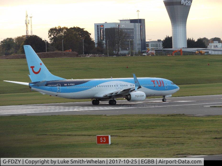 G-FDZY, 2011 Boeing 737-8K5 C/N 37261, Awaiting departure from Birmingham Airport.