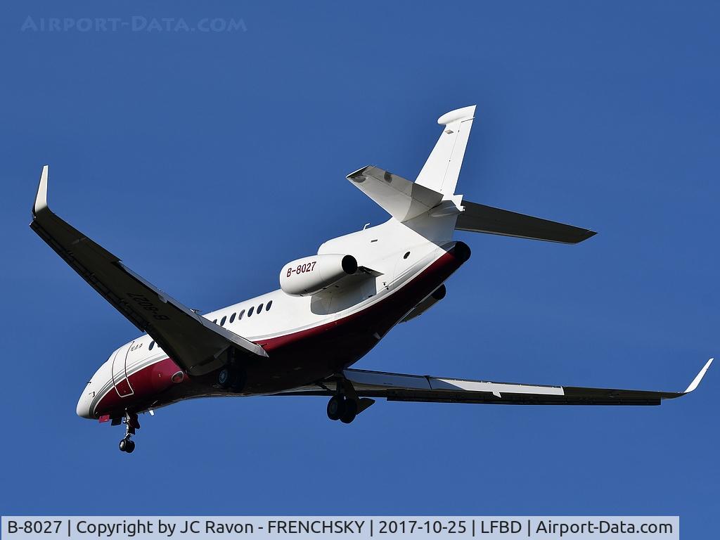 B-8027, 2009 Dassault Falcon 7X C/N 63, CAPITAL landing runway 23