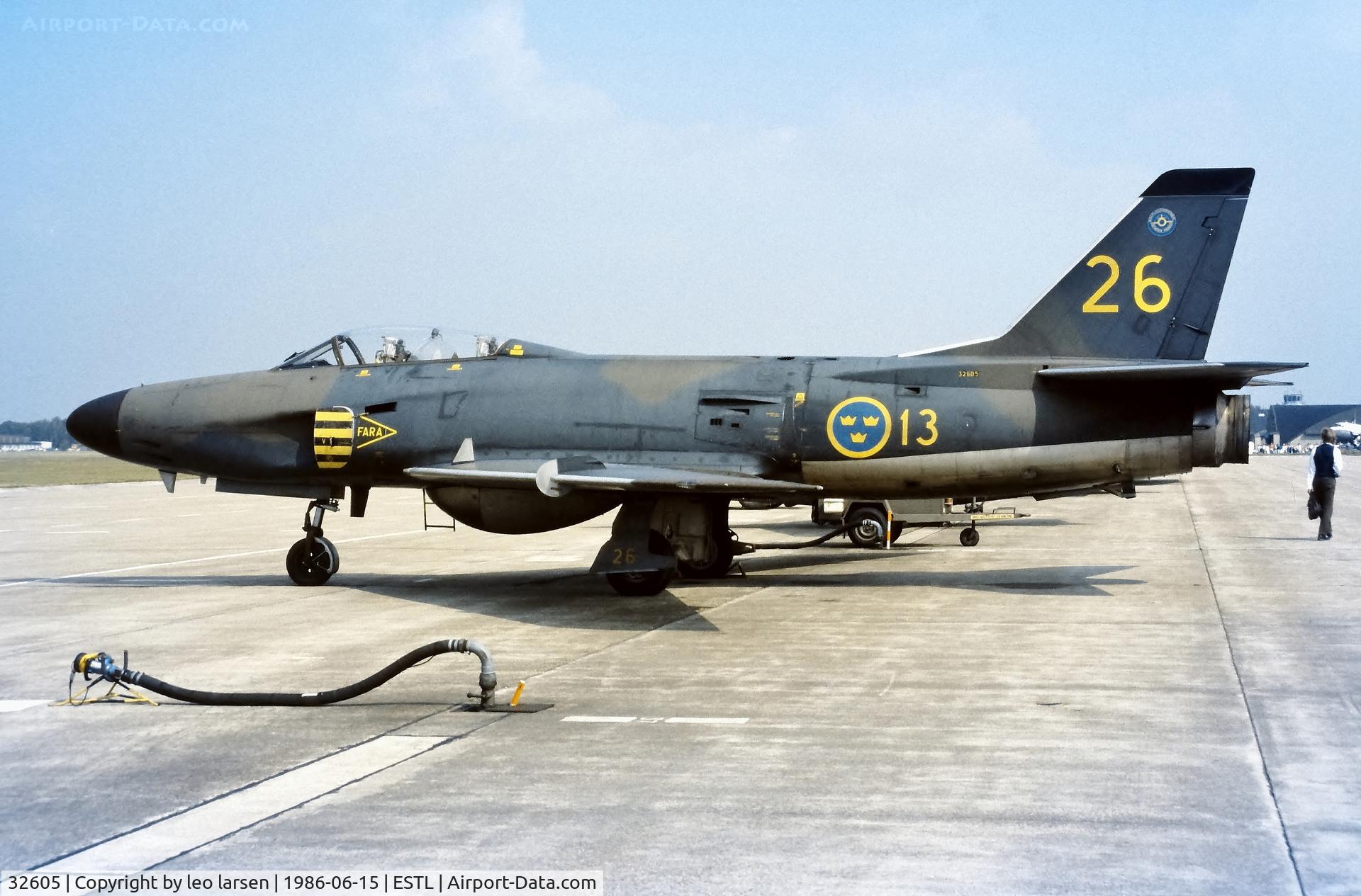 32605, Saab J32B Lansen C/N 32-605, F 5 Flygdag Ljungbyhed Sweden 15.6.1986