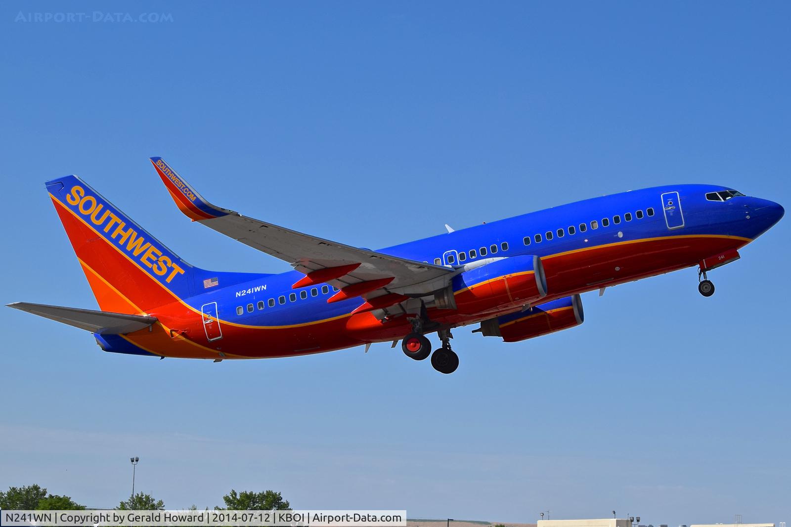 N241WN, 2006 Boeing 737-7H4 C/N 32504, Take off climb from RWY 28L.