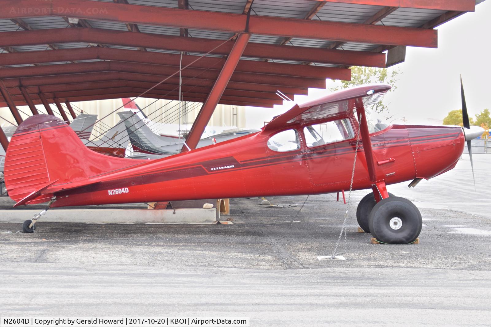 N2604D, 1952 Cessna 170B C/N 20756, Parked on the south GA ramp.