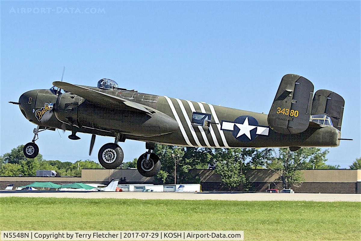 N5548N, 1943 North American B-25H Mitchell C/N 98-21107, At 2017 EAA AirVenture at Oshkosh