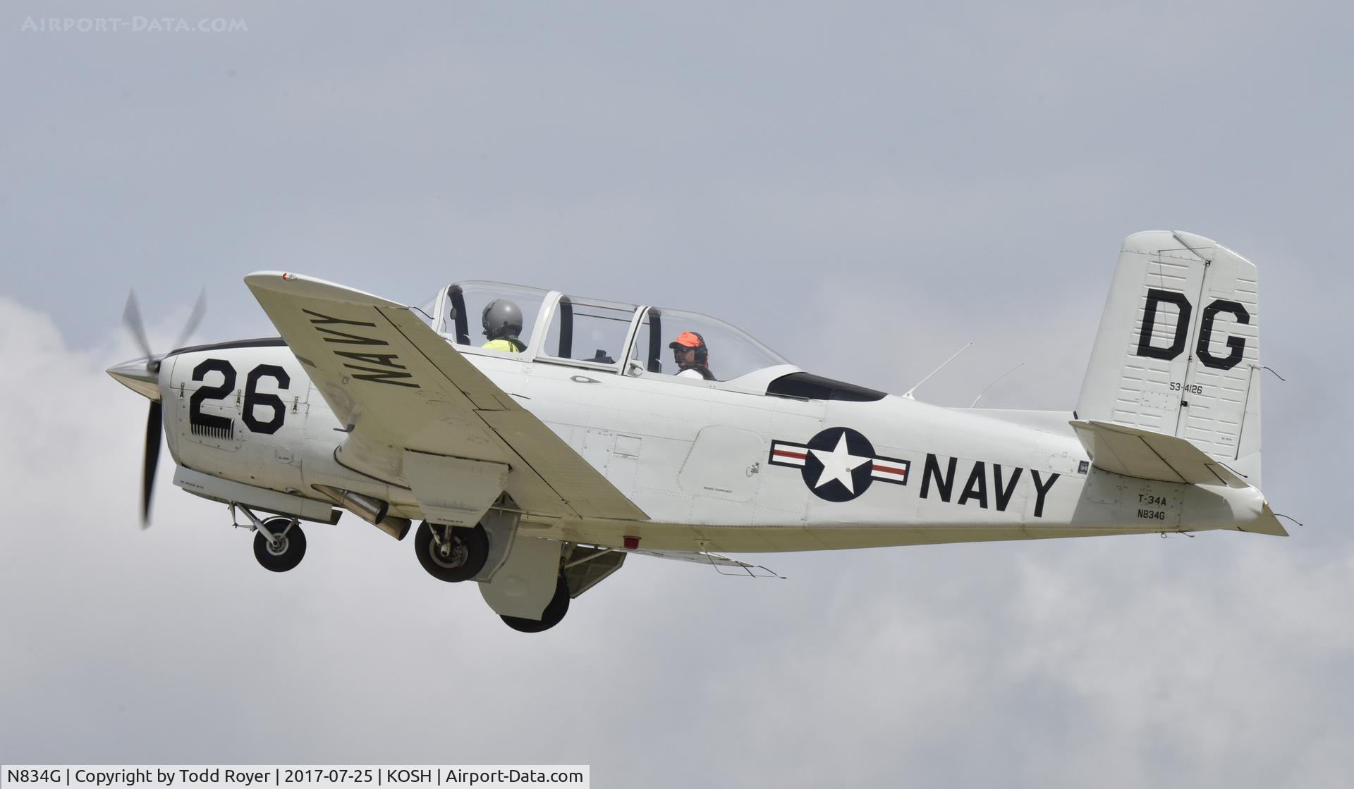 N834G, 1955 Beech (CCF) T-34A (A45) Mentor C/N CCF34-95, Airventure 2017