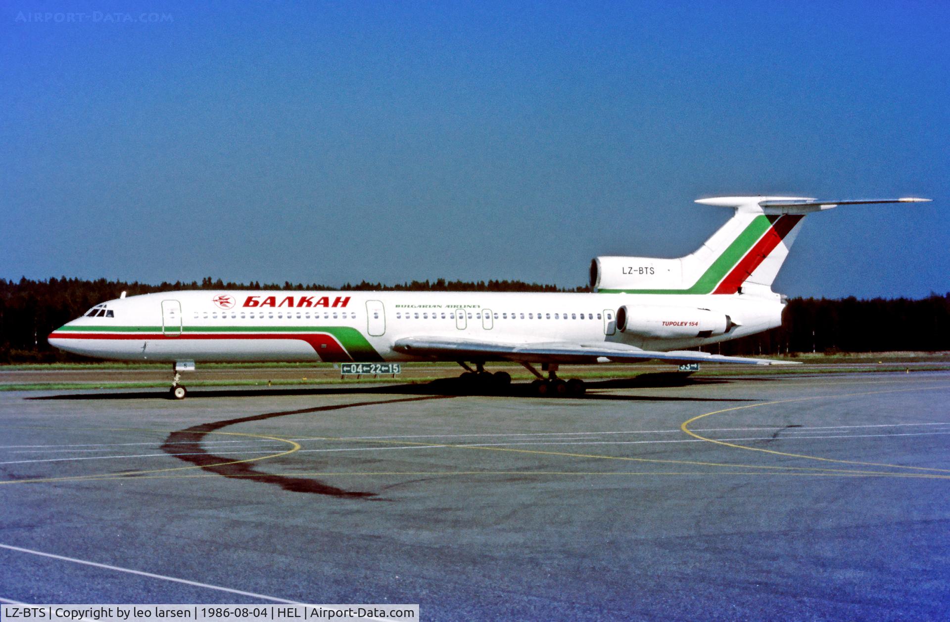 LZ-BTS, 1980 Tupolev Tu-154B-2 C/N 80A422, Helsinki 4.8.1986