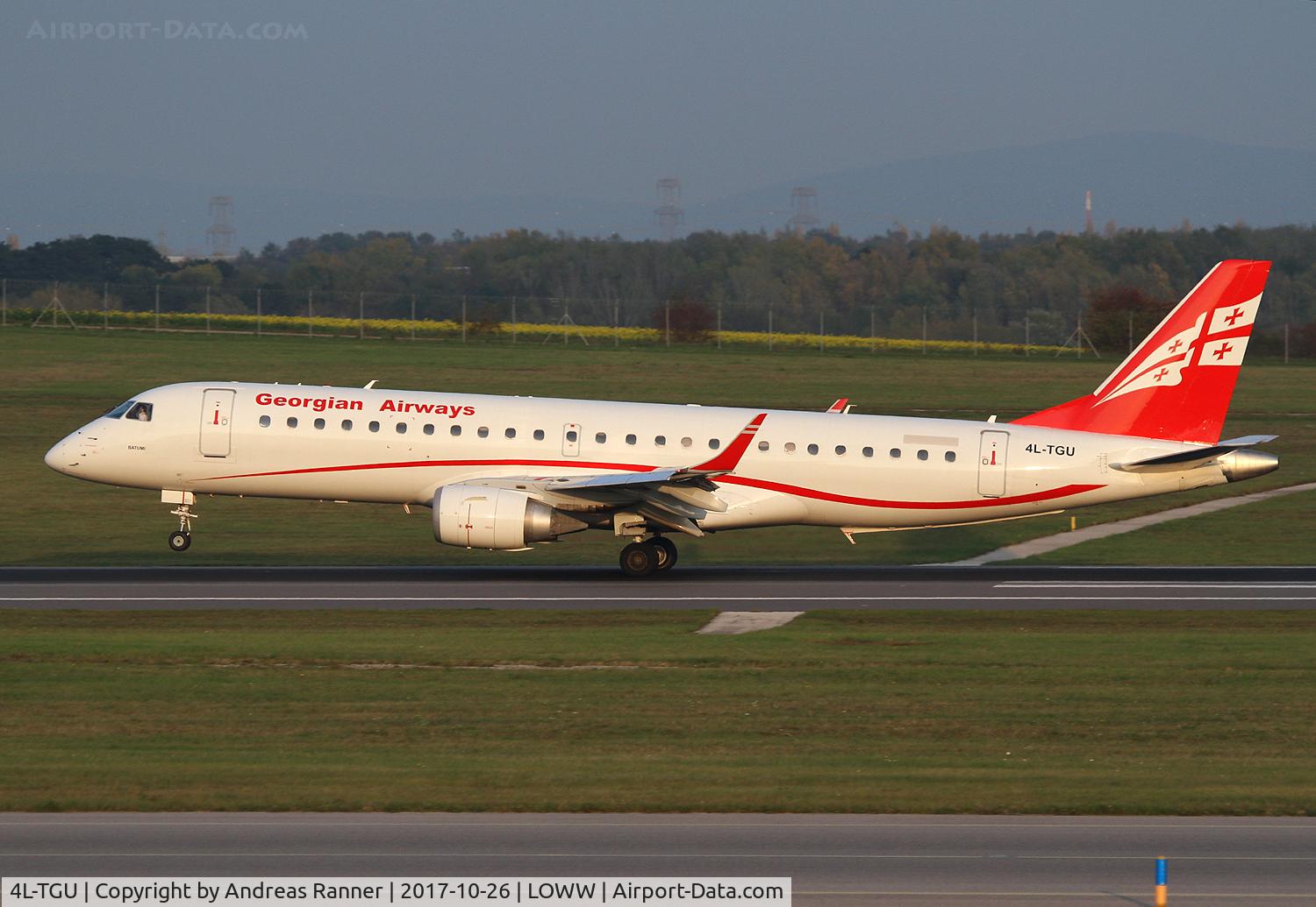 4L-TGU, 2007 Embraer 190AR (ERJ-190-100IGW) C/N 19000064, Georgian Airways ERJ-190