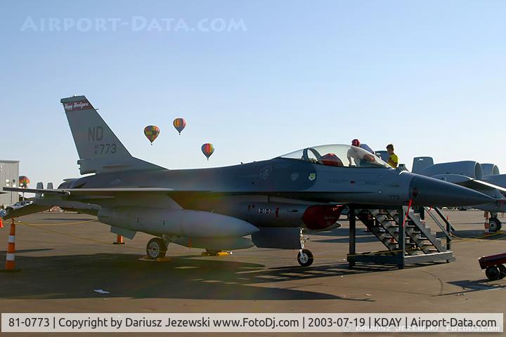 81-0773, 1981 General Dynamics F-16A Fighting Falcon C/N 61-454, F-16C Fighting Falcon 81-0773 ND from 119th FW 178th FS 