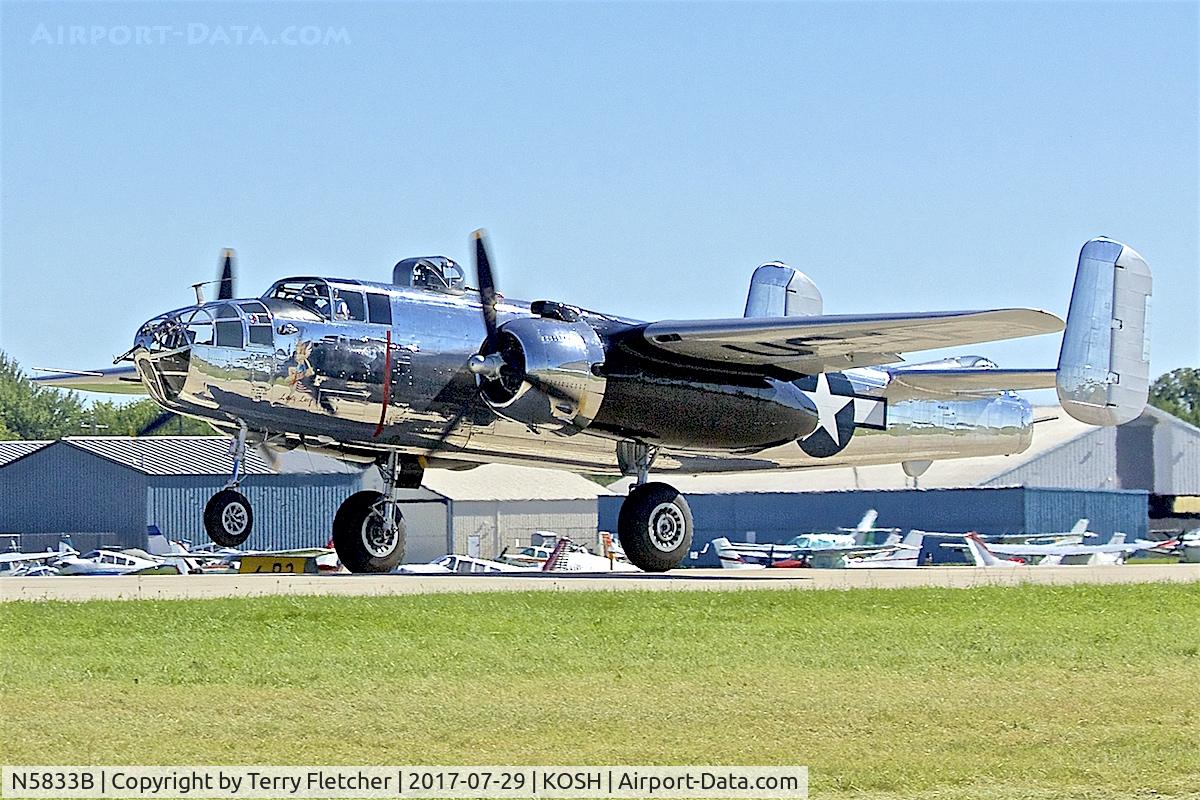 N5833B, 1945 North American B-25J Mitchell Mitchell C/N 108-47735, at 2017 EAA AirVenture at Oshkosh