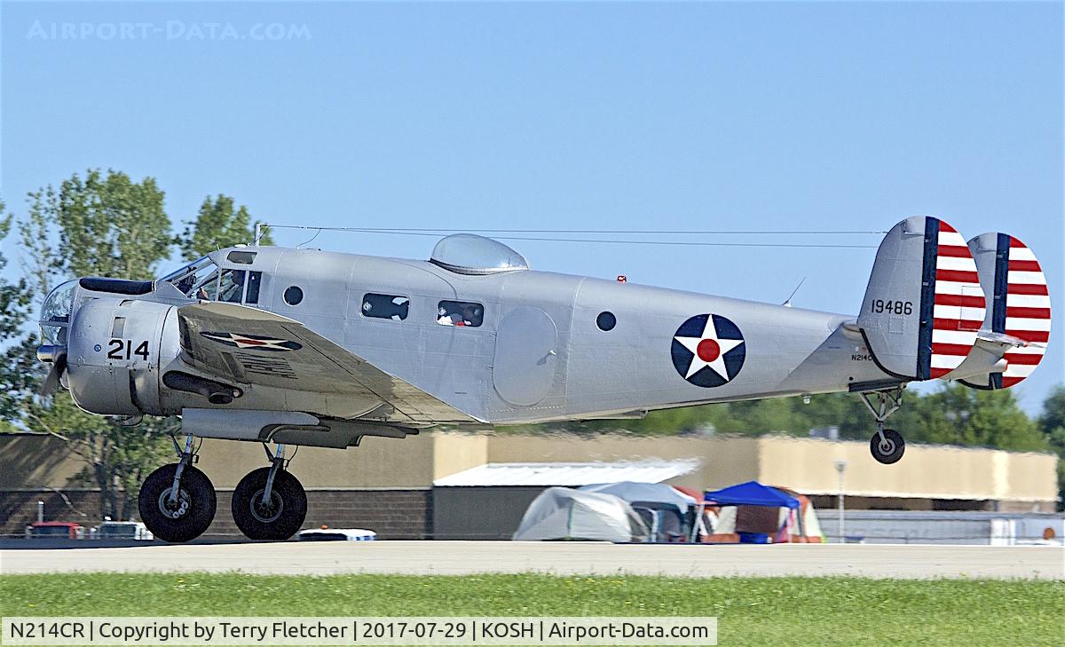 N214CR, 1958 Beech AT-11 Kansan C/N 912, at 2017 EAA AirVenture at Oshkosh