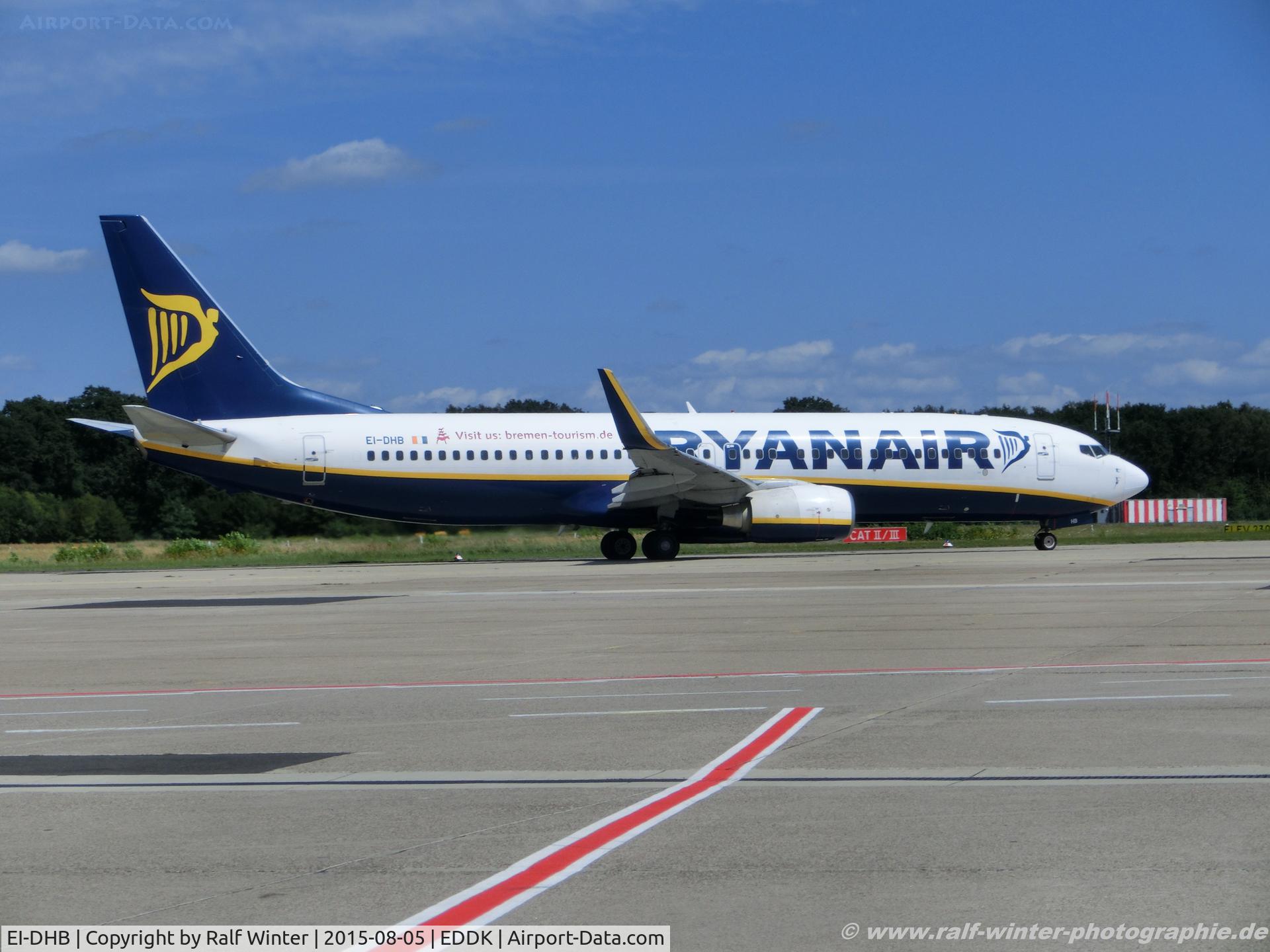 EI-DHB, 2005 Boeing 737-8AS C/N 33572, Boeing 737-8AS(W) - FR RYR Ryan Air 'Bremen-Tourist' - 33572 - EI-DHB - 05.08.2015 - CGN