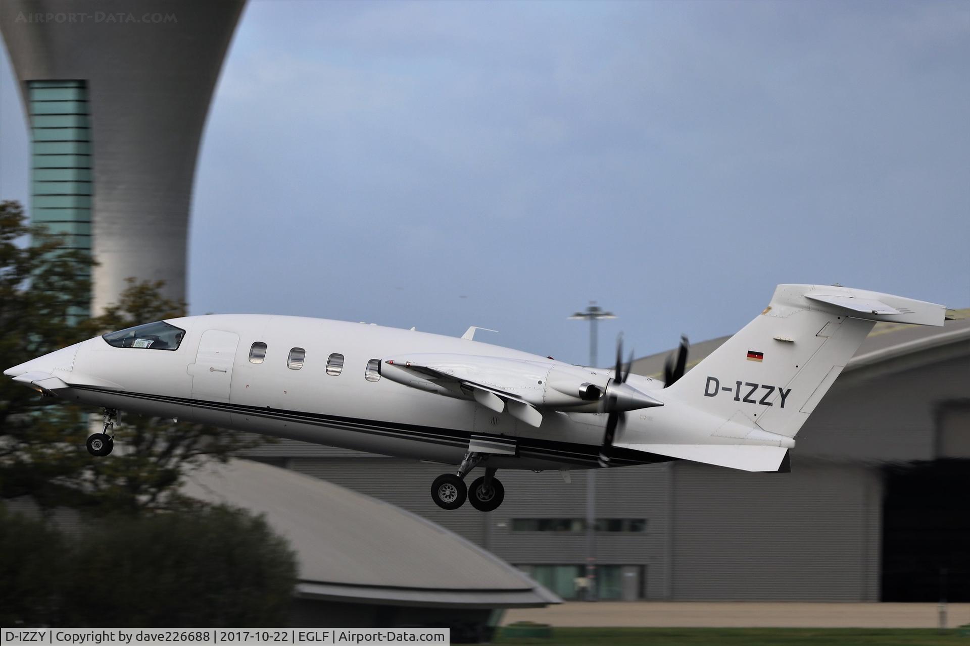 D-IZZY, 1999 Piaggio P-180 Avanti C/N 1034, D IZZY takeing off from 24 after a short stop at Farnborough