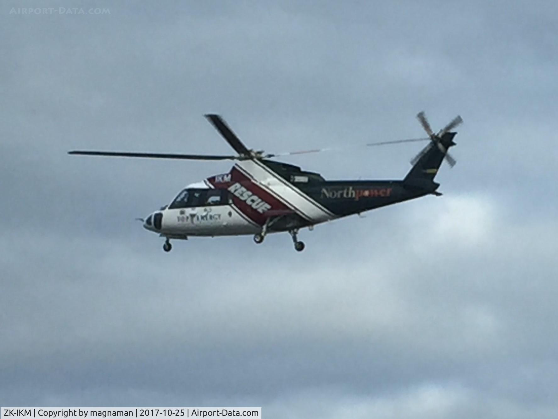 ZK-IKM, Sikorsky S-76A C/N 760106, about to land at hospital - auckland