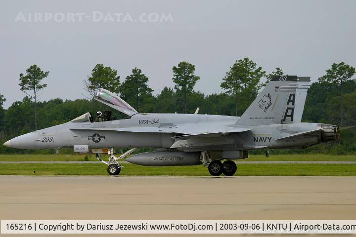 165216, McDonnell Douglas F/A-18C Hornet C/N 1394, F/A-18C Hornet 165216 AA-203 from VFA-34 