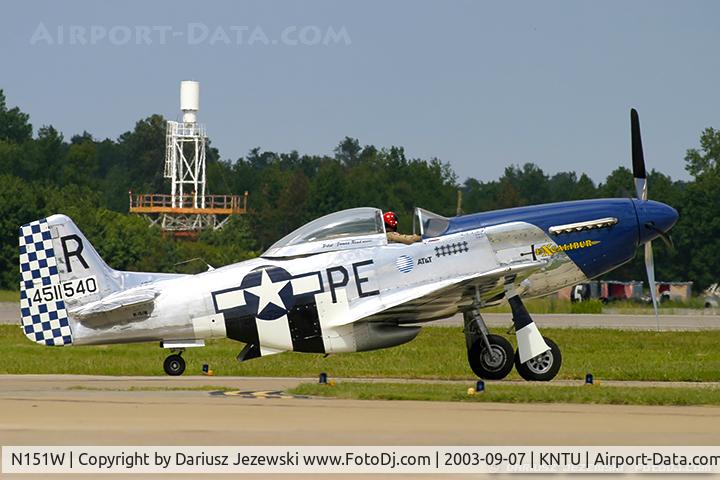 N151W, 1945 North American F-51D Mustang C/N 124-48293, North American F-51D Mustang 