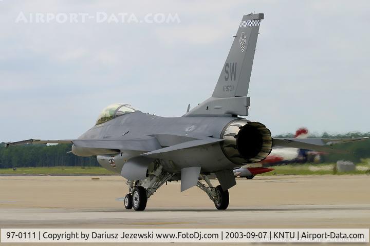 97-0111, 1997 General Dynamics F-16CJ Fighting Falcon C/N CC-213, F-16CJ Fighting Falcon 97-0111 SW from 55th FS 'Fighting Fifty Fifth' 20 FW Shaw AFB, SC