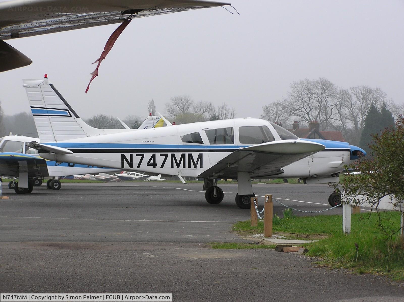 N747MM, 1973 Piper PA-28R-200 Cherokee Arrow II C/N 28R-7335445, Cherokee at Elstree airfield, UK