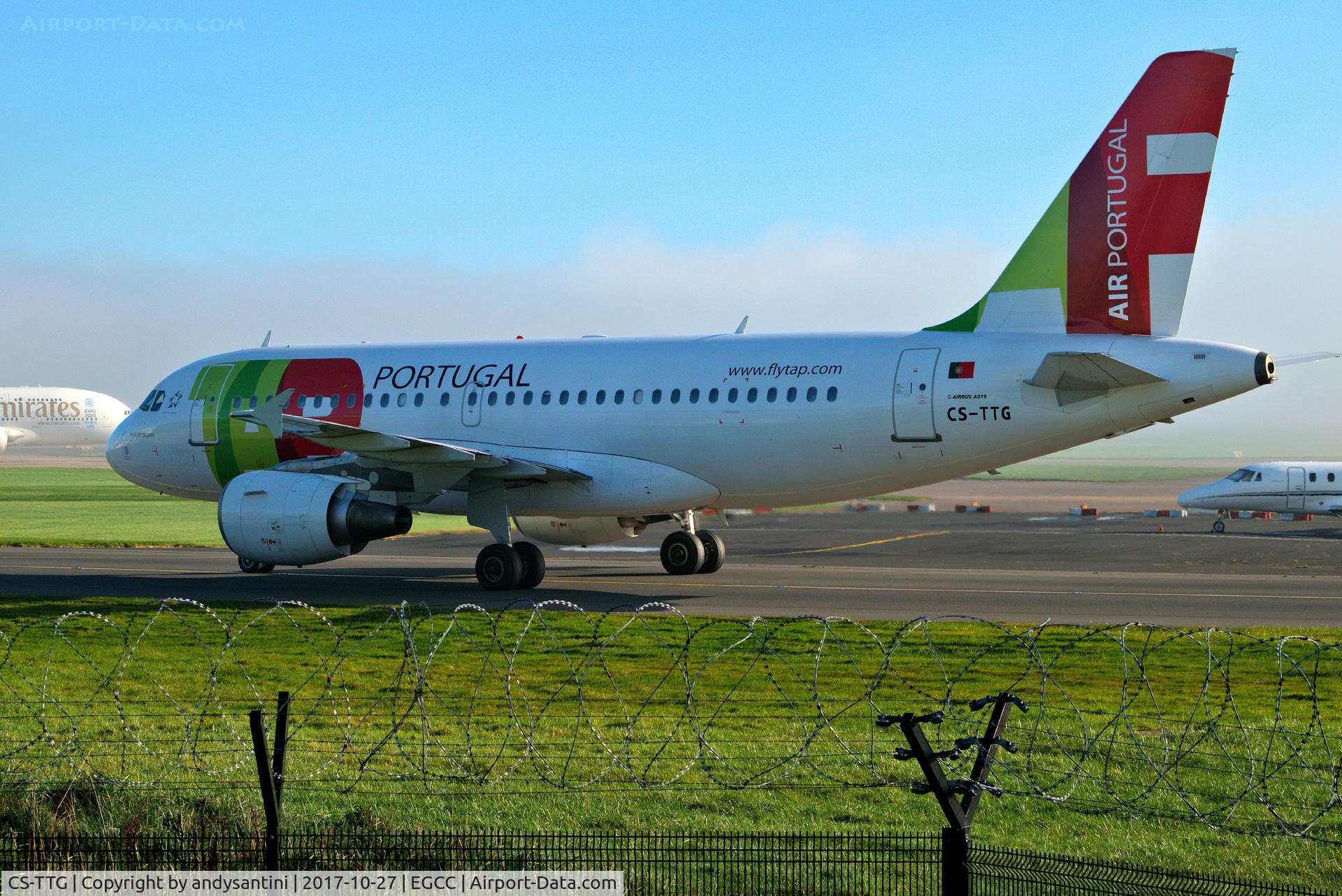 CS-TTG, 1998 Airbus A319-111 C/N 906, taxing in.