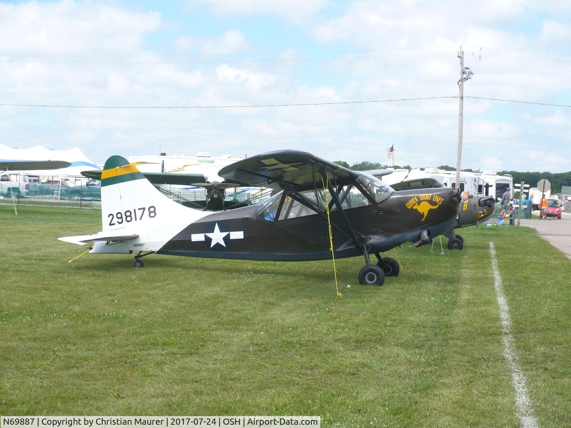 N69887, 1943 Stinson L-5 Sentinel C/N 76-419, Guinea Short Lines L-5