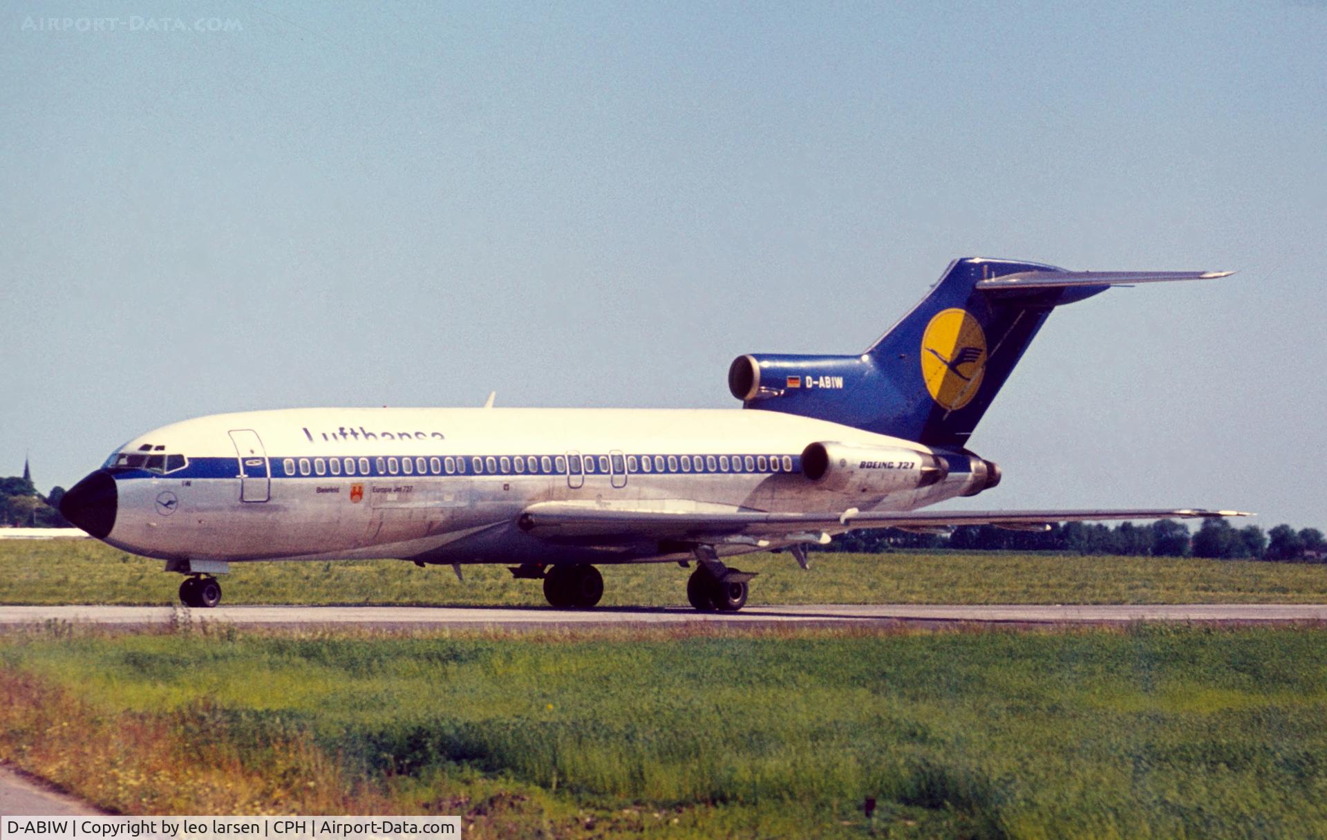 D-ABIW, 1967 Boeing 727-30C C/N 19008, Copenhagen 1978