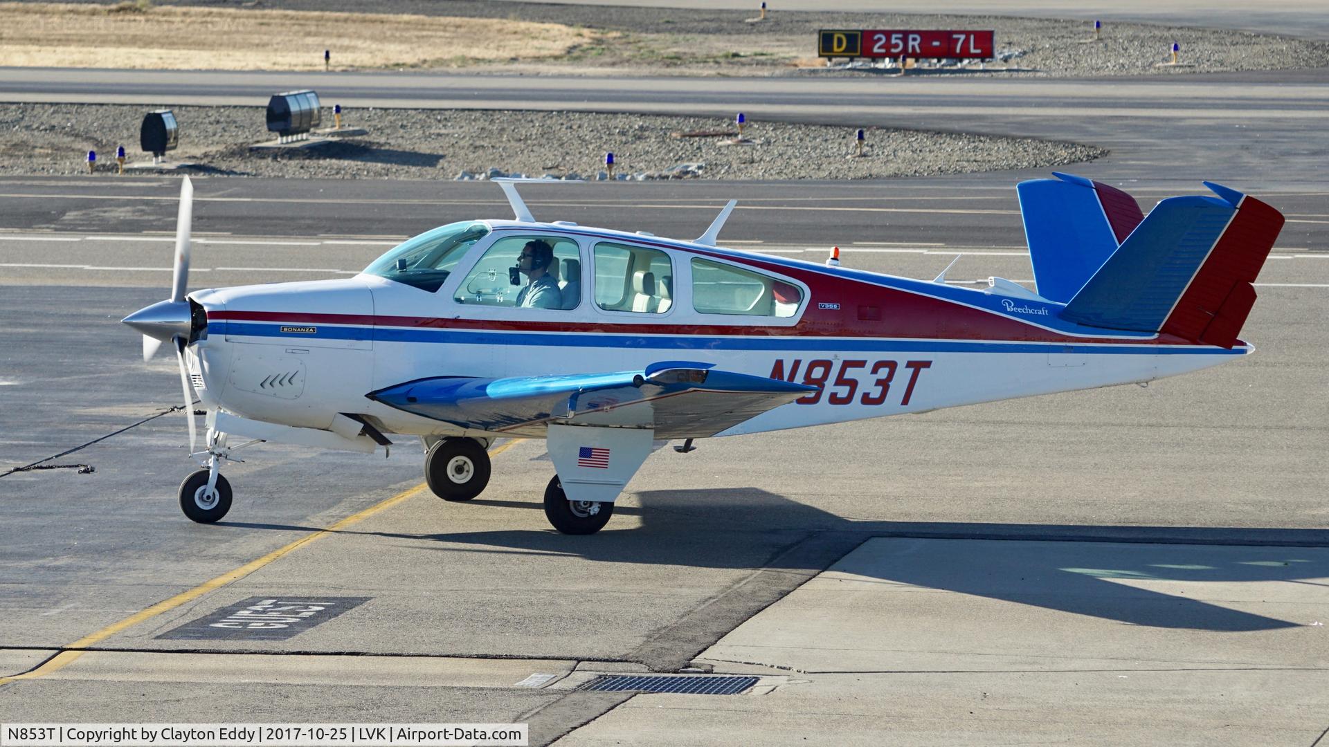 N853T, 1974 Beech V35B Bonanza C/N D-9630, Livermore Airport California 2017.