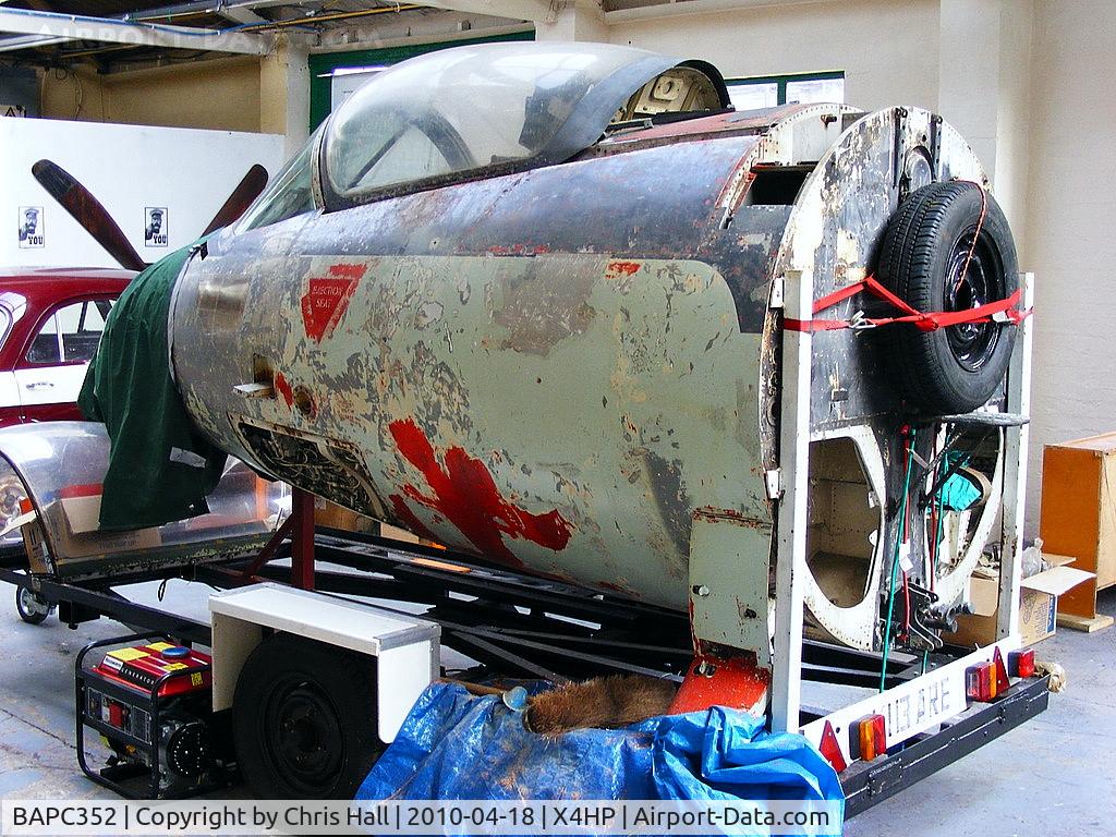 BAPC352, Hawker Sea Hawk C/N BAPC.352, unidentified Hawker Sea Hawk cockpit at Hooton Park