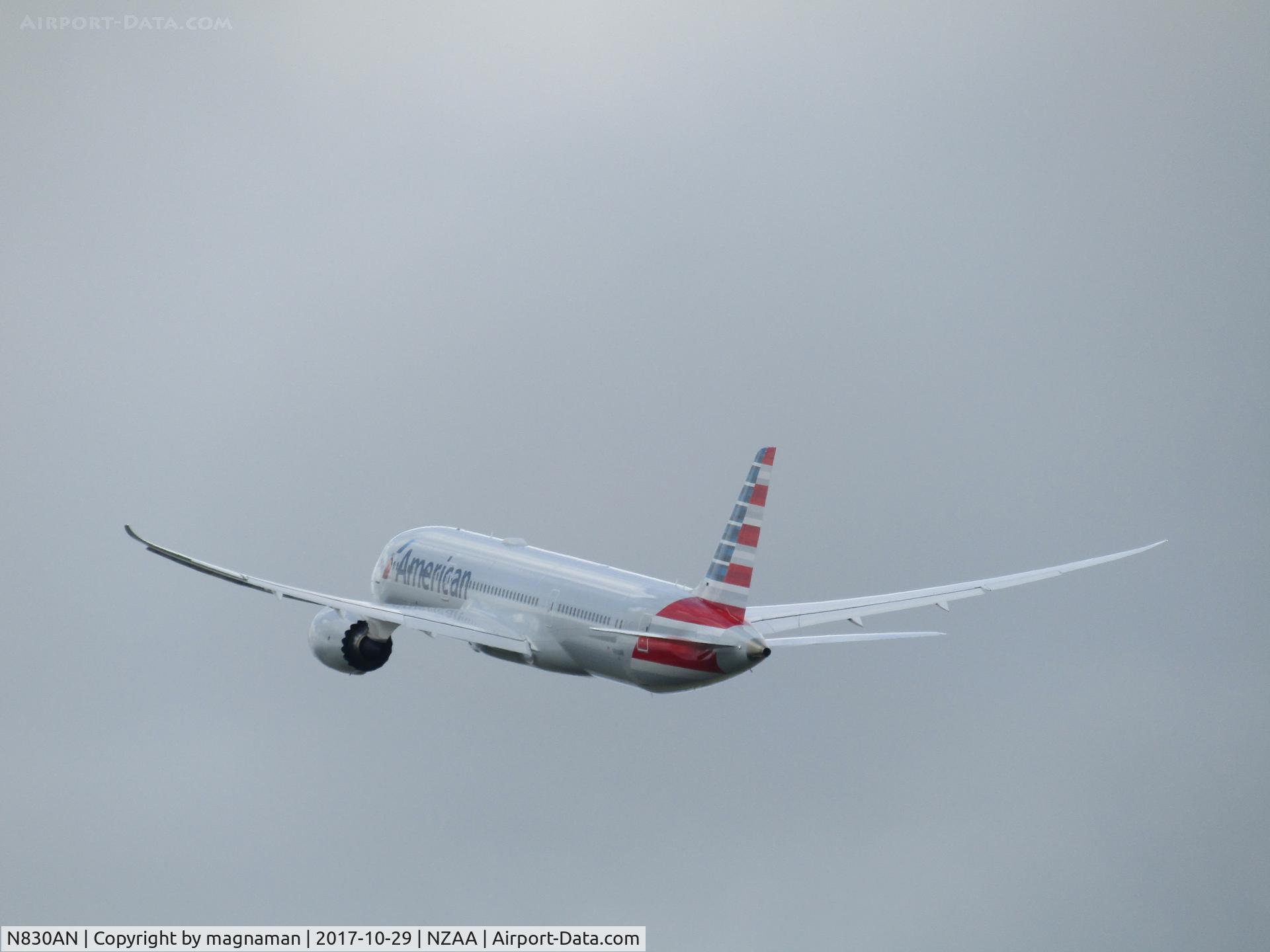 N830AN, 2017 Boeing 787-9 Dreamliner Dreamliner C/N 40650, departing from AKL - saw at last after three attempts