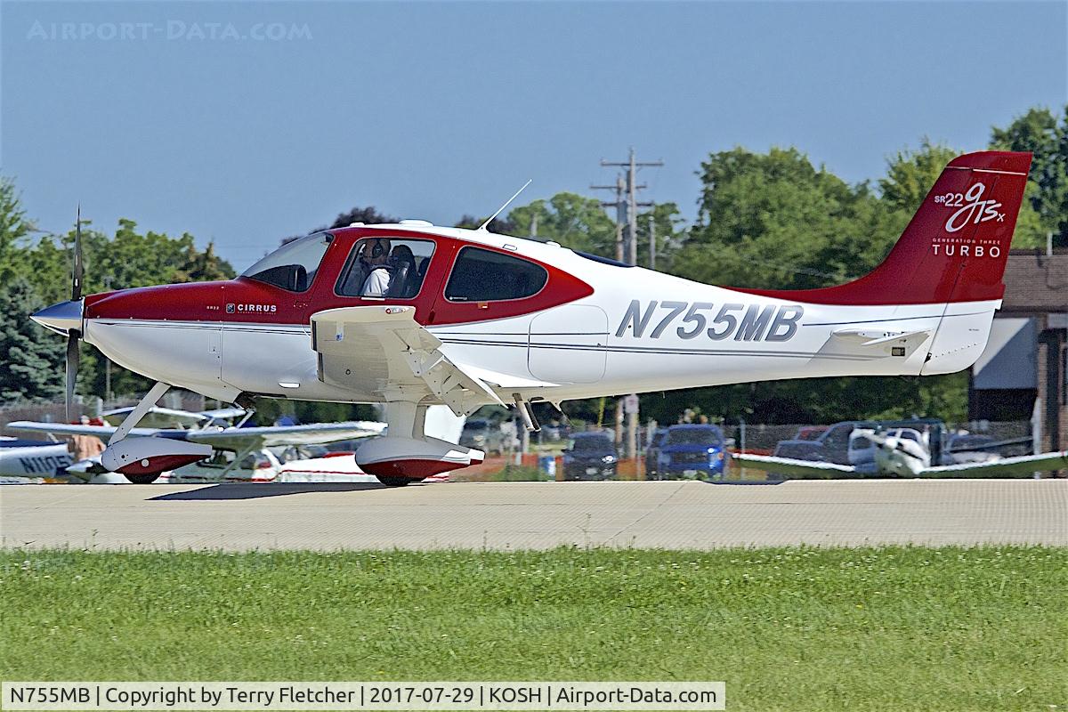 N755MB, 2008 Cirrus SR22 G3 GTSX Turbo C/N 3197, at 2017 EAA AirVenture at Oshkosh