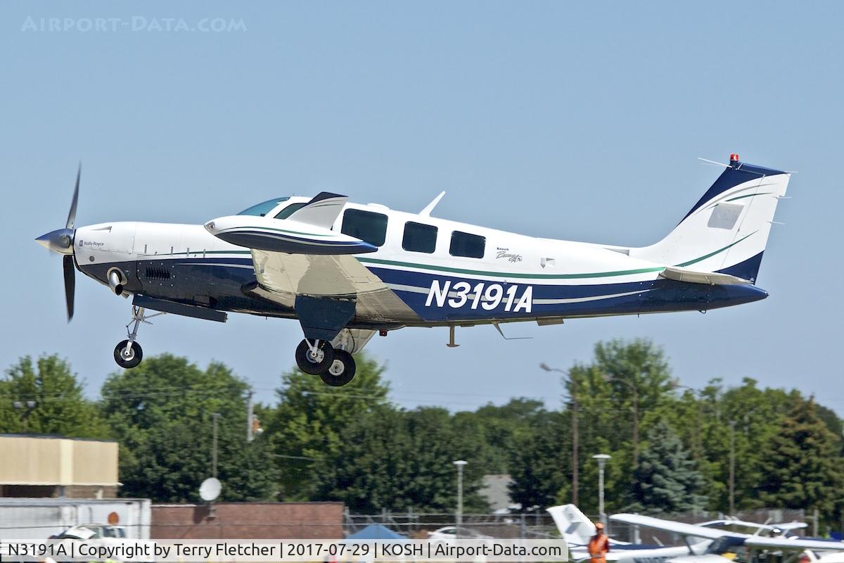 N3191A, 1999 Raytheon Aircraft Company A36 Bonanza C/N E-3291, at 2017 EAA AirVenture at Oshkosh