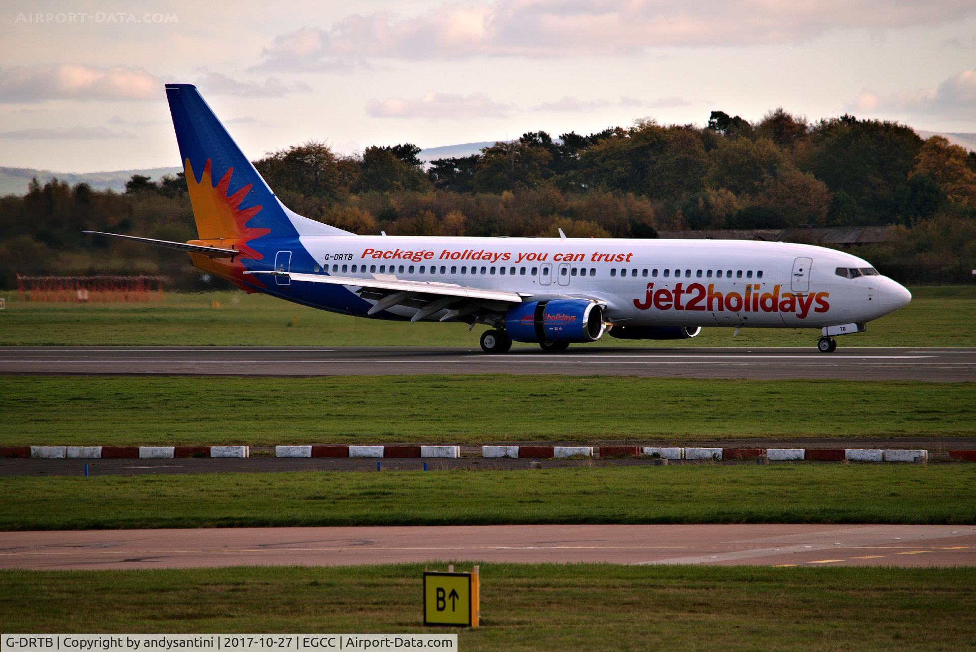 G-DRTB, 1999 Boeing 737-86N C/N 28610, just landed on runway [23R]