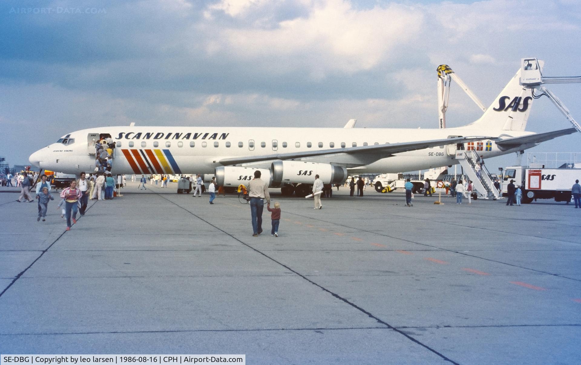 SE-DBG, 1967 Douglas DC-8-62 C/N 45921, Copenhagen 16.8.1986 at SAS 40th anniversary