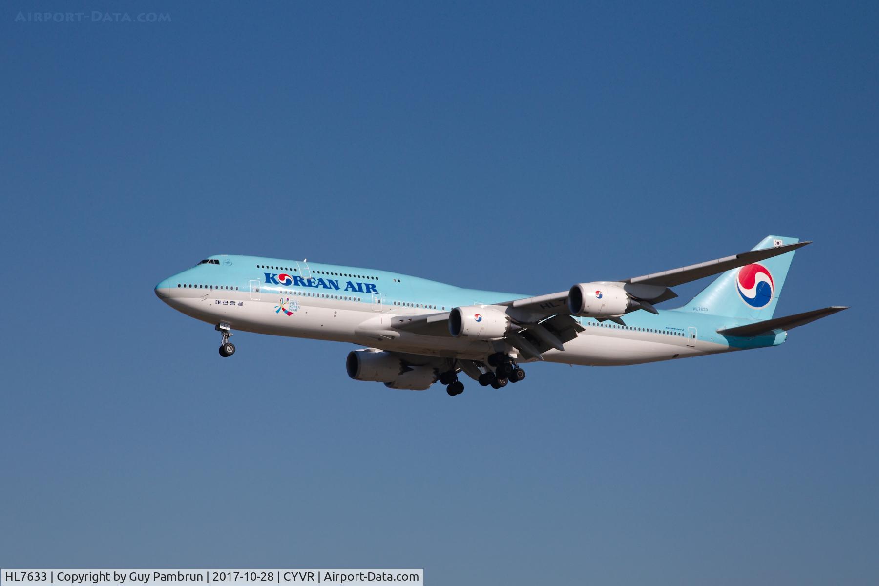 HL7633, 2015 Boeing 747-8B5 C/N 40908, Landing