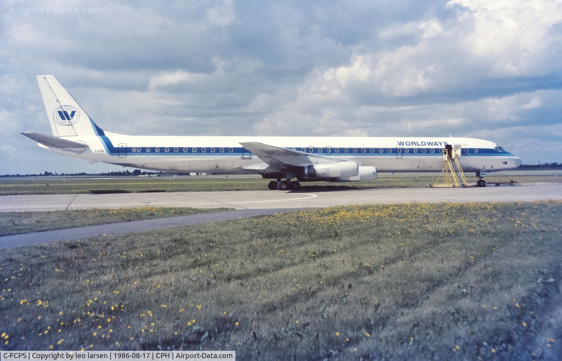 C-FCPS, 1968 Douglas DC-8-63 C/N 45929, Copenhagen 17.8.1986