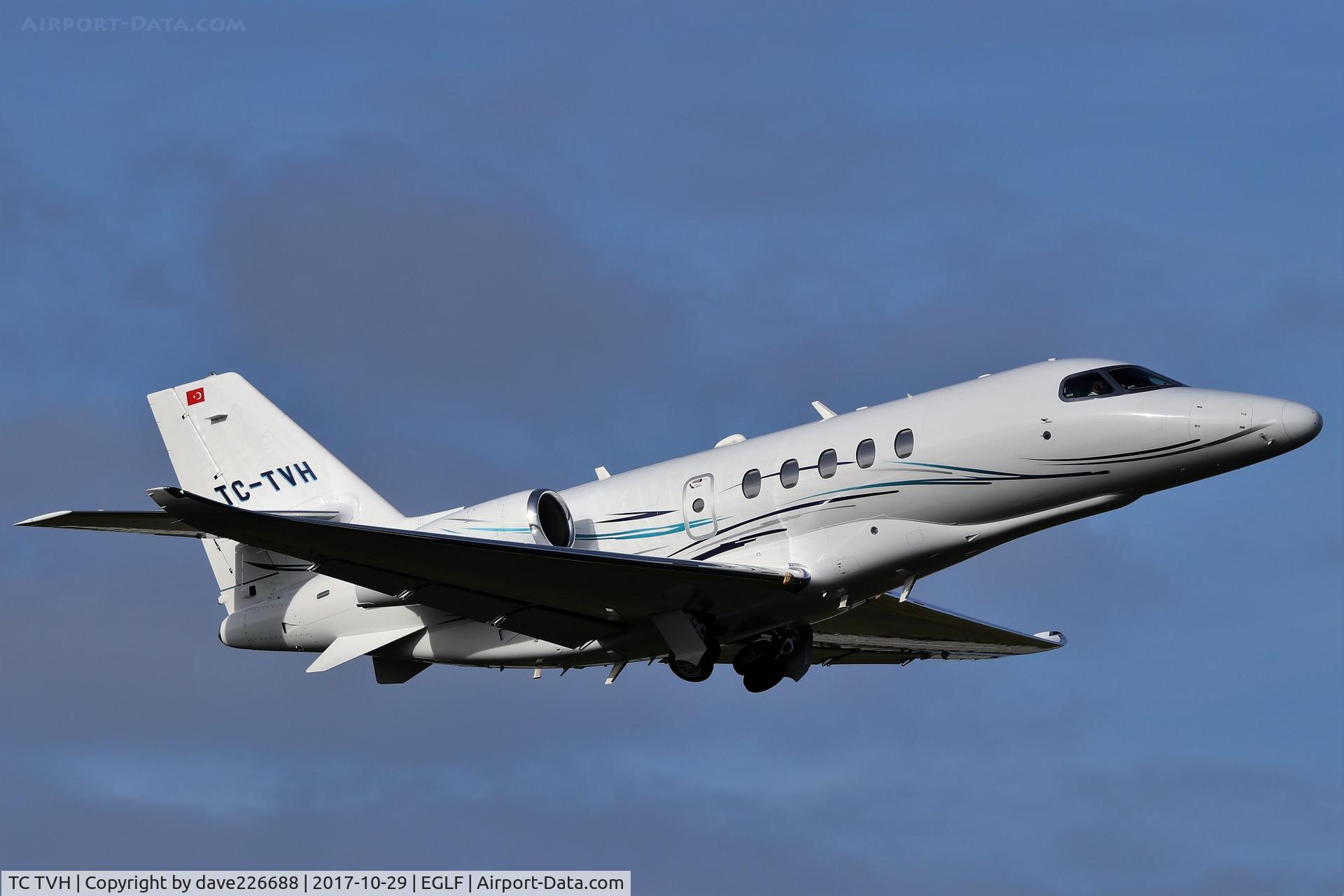 TC TVH, 2015 Cessna 680A Citation Latitude C/N 680A-0018, TC TVH taking off on 06 at Farnborough