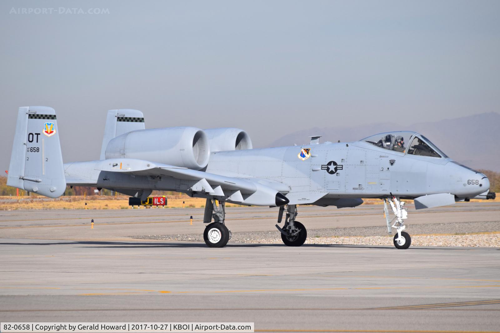 82-0658, 1982 Fairchild Republic A-10C Thunderbolt II C/N A10-0706, Stopped on the west de arm pad for pre flight checks.  53rd Wing, 422nd T&E Squadron, Nellis AFB, NV.