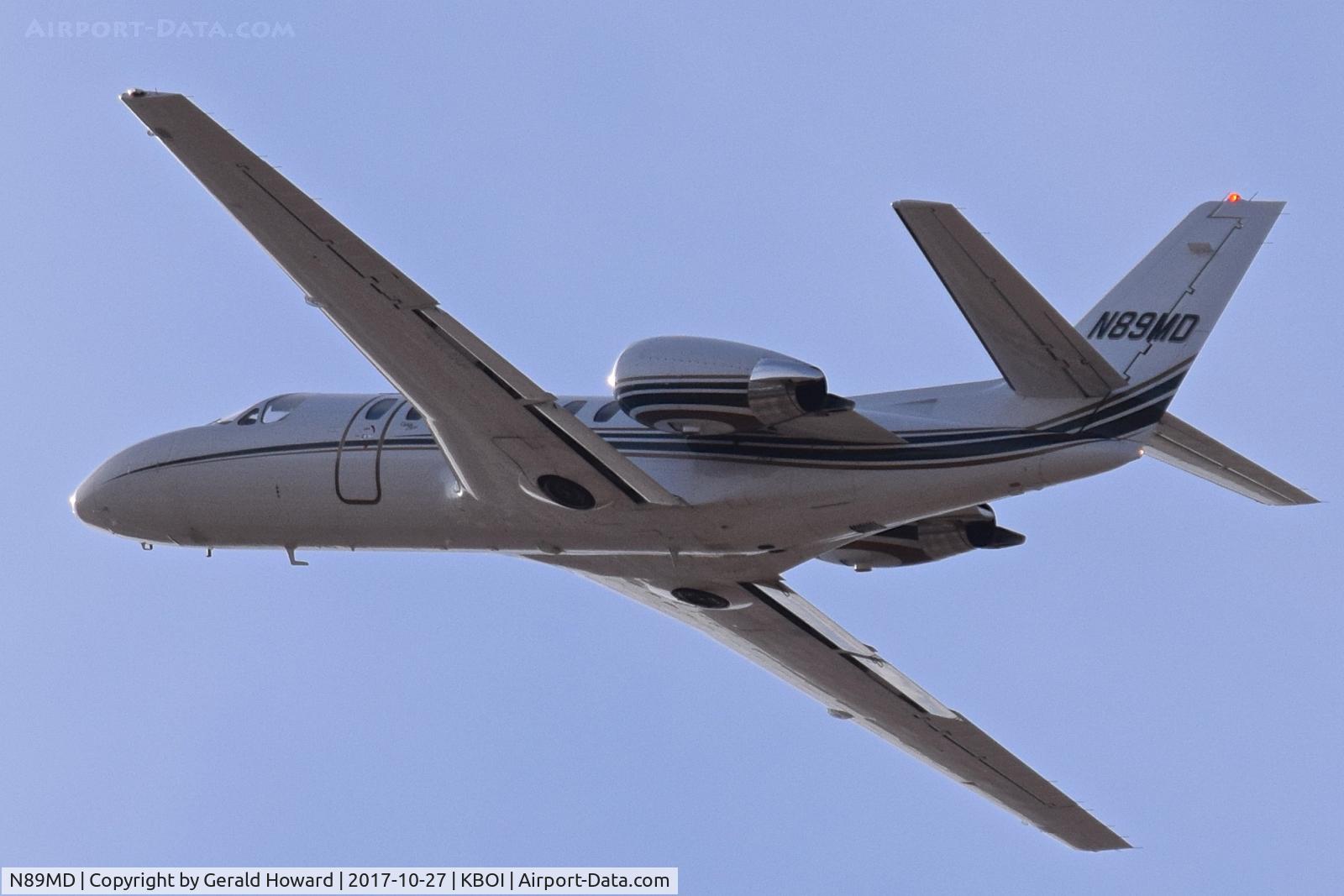 N89MD, 2002 Cessna 560 C/N 560-0612, Departing BOI.