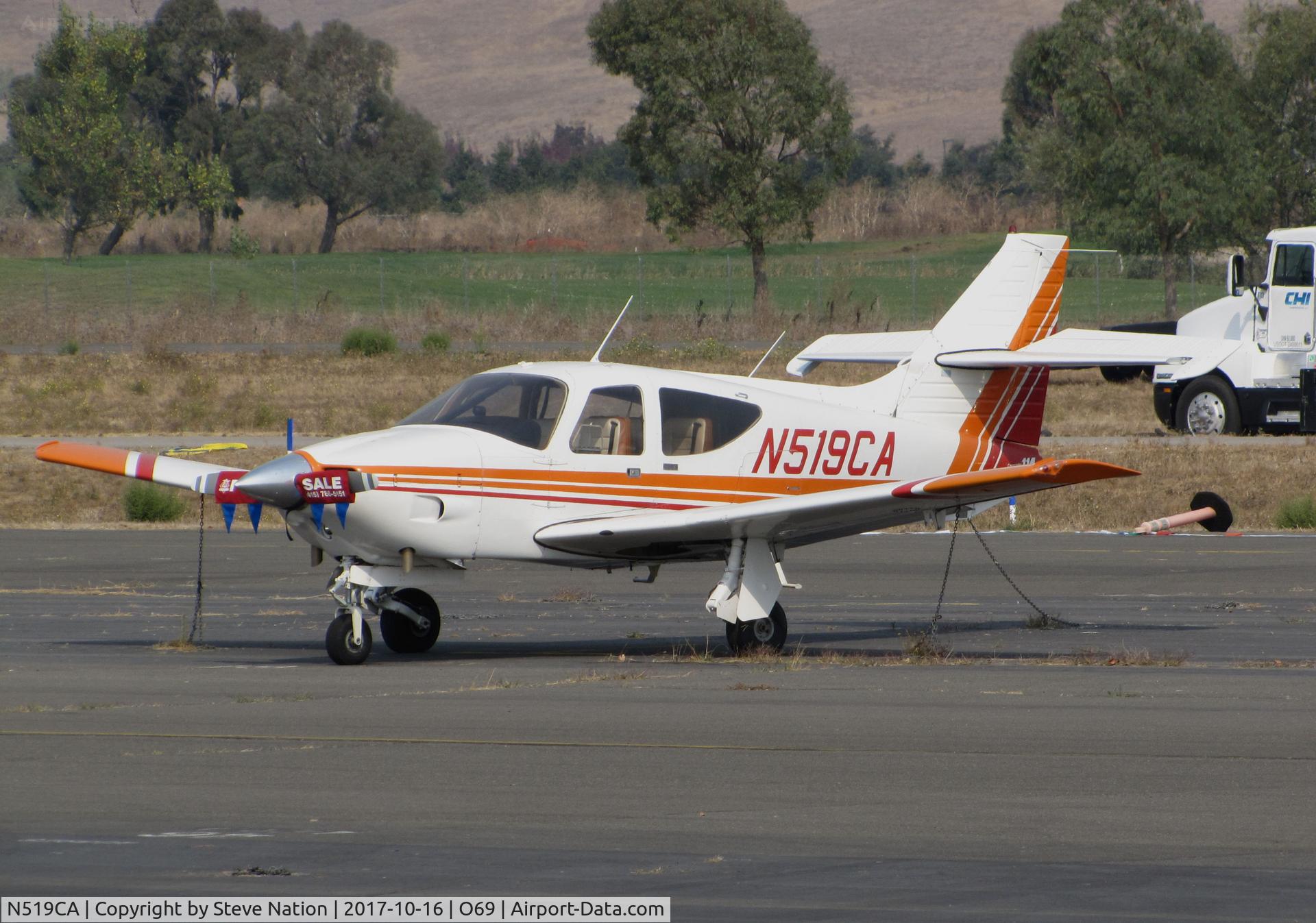 N519CA, 1977 Rockwell International 114 Commander C/N 14239, Very sharp 1973 Rockwell International 114 @ its temporary Petaluma Municipal Airport, CA home while Novato, CA home base runway is resurfaced