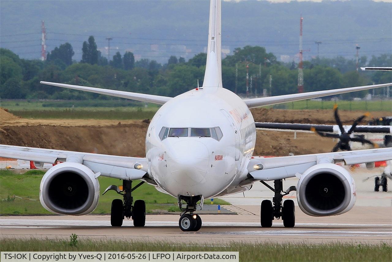 TS-IOK, 1999 Boeing 737-6H3 C/N 29496, Boeing 737-6H3, Lining up rwy 08, Paris-Orly airport (LFPO-ORY)