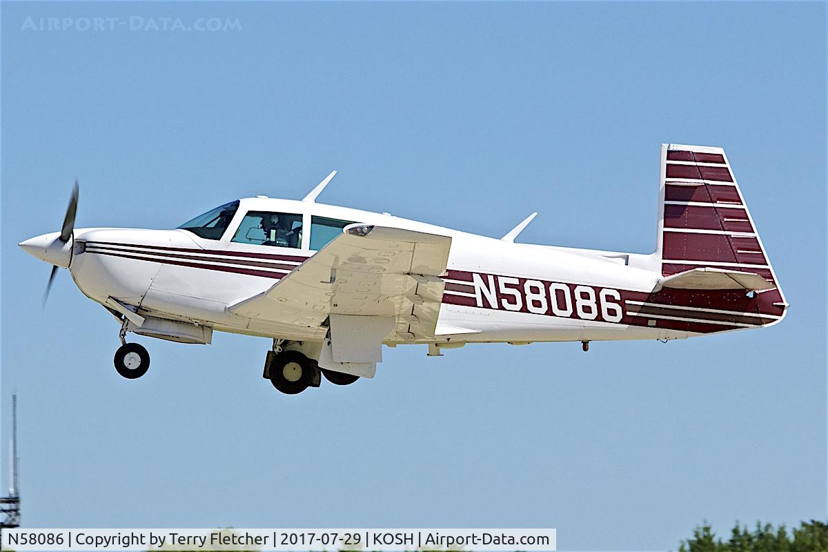 N58086, 1985 Mooney M20J 201 C/N 24-1552, at 2017 EAA AirVenture at Oshkosh
