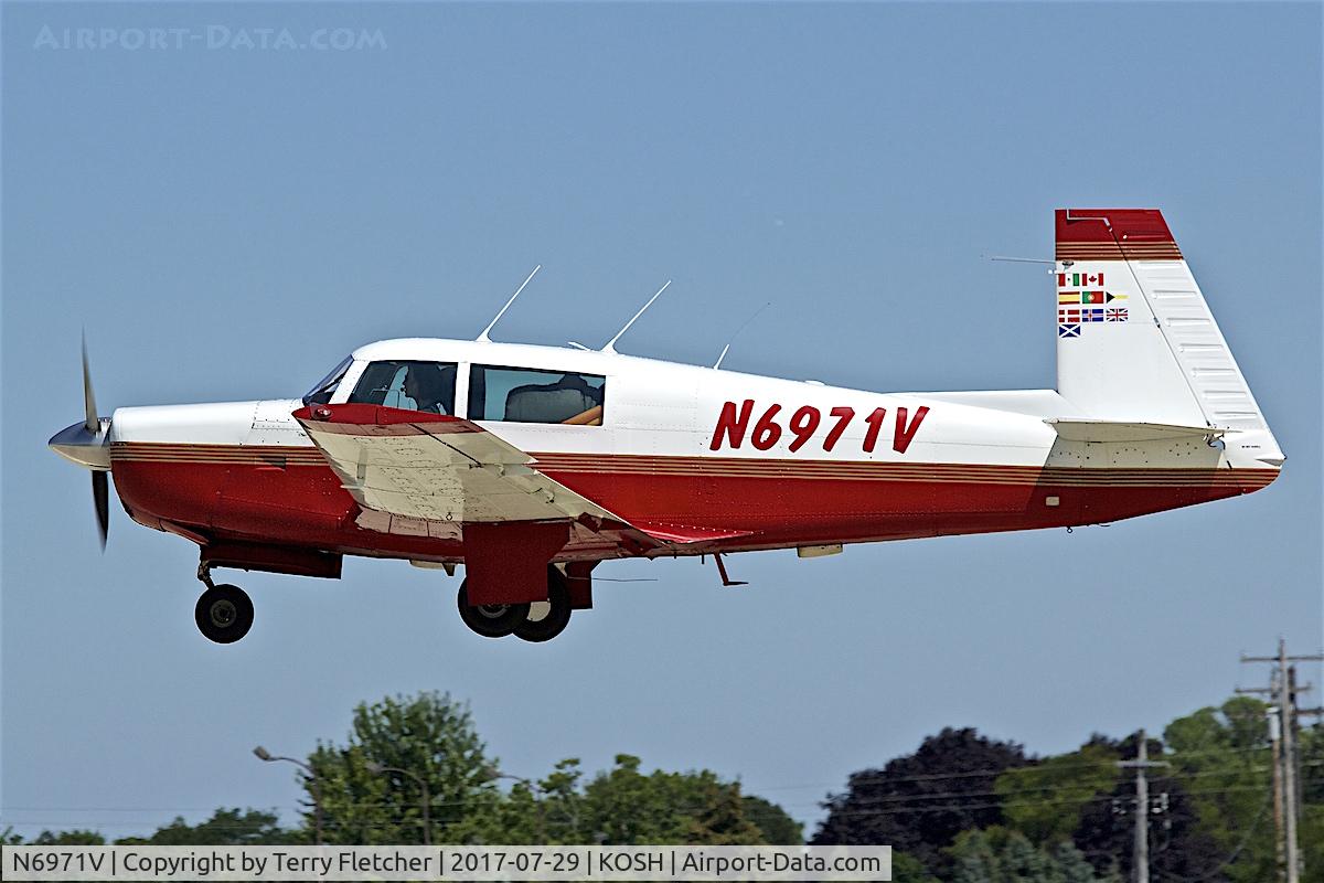N6971V, 1976 Mooney M20F Executive C/N 22-1338, at 2017 EAA AirVenture at Oshkosh