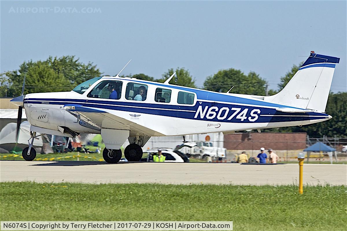 N6074S, 1975 Beech A36 Bonanza 36 C/N E-778, at 2017 EAA AirVenture at Oshkosh