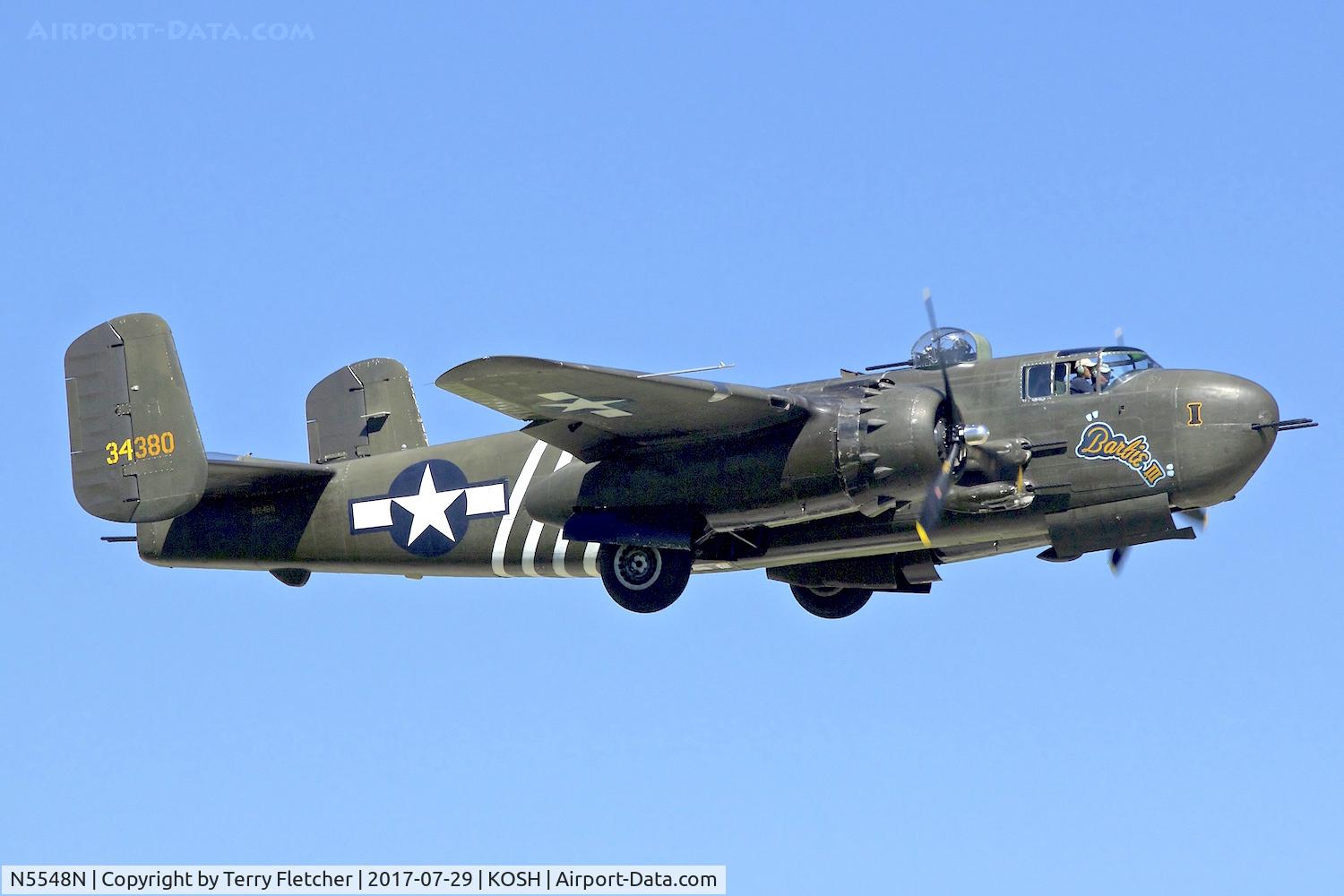 N5548N, 1943 North American B-25H Mitchell C/N 98-21107, at 2017 EAA AirVenture at Oshkosh